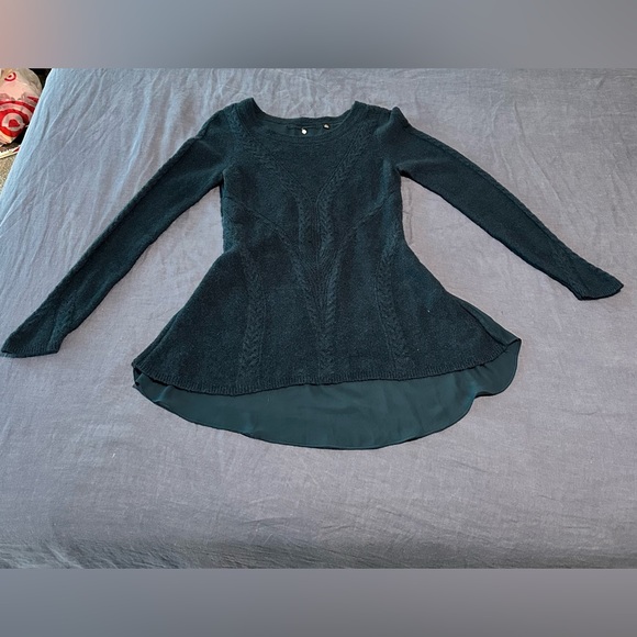 Anthropologie Knitted &‎ Knotted Teal Sheer-Back
Sweater Size M EUC wool Blend - Picture 5 of 13